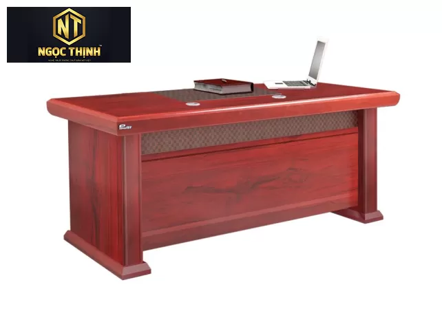 Bàn lãnh đạo sơn PU cao cấp mặt chữ nhật, có tấm ốp PVC caro trang trí DT1890H1 Bàn lãnh đạo sơn PU cao cấp mặt chữ nhật, có tấm ốp PVC caro trang trí DT1890H1